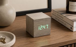 Cube Click Clock - Ash