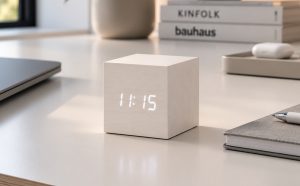 Cube Click Clock - White