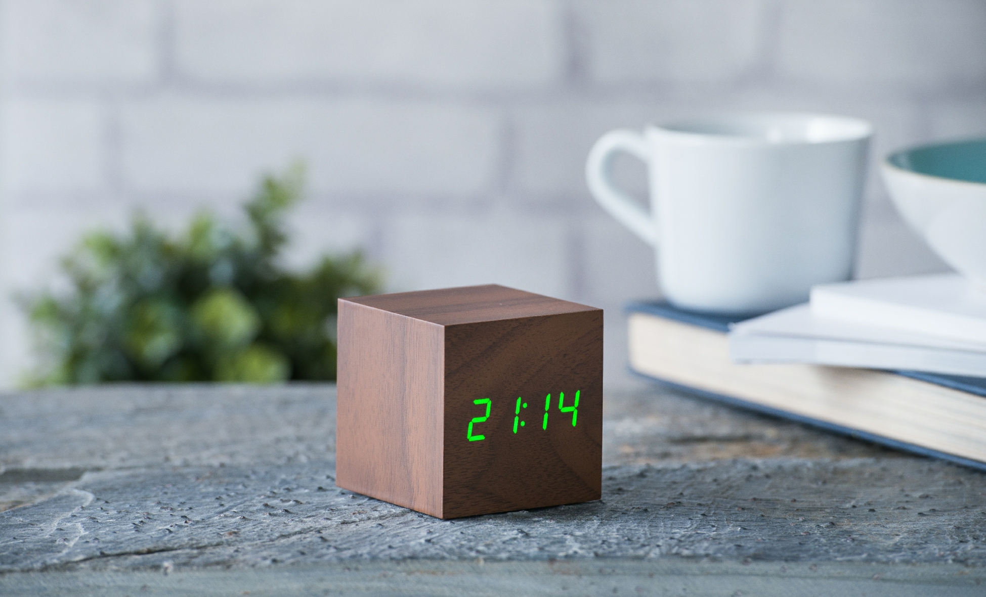 Cube Click Clock LED blau Thermometer Wecker mehrere Farben Uhr Datum 
