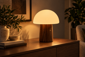 Alice Mushroom Lamp - Large Walnut