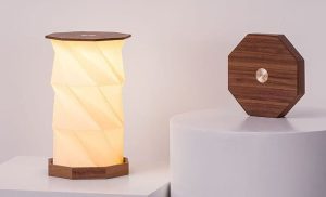 Twist Hexagon Lamp - Solid Walnut